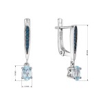 Stříbrné náušnice luxusní s pravými kameny modré 11487.3 london nano, sky topaz