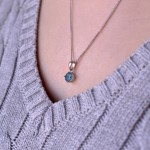 Stříbrný náhrdelník s pravým kamenem modrý 12079.3 london topaz