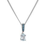 Stříbrný náhrdelník luxusní s pravými kameny modrý 12082.3 london nano, sky topaz