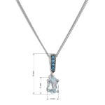 Stříbrný náhrdelník luxusní s pravými kameny modrý 12082.3 london nano, sky topaz