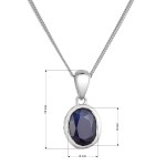 Stříbrný náhrdelník s pravým kamenem temně modrý 12087.3 dark sapphire