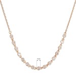 Pozlacený stříbrný ROSE náhrdelník s malými zirkony 12094.1 crystal