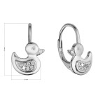 Stříbrné náušnice kačenky se zirkony 11499.1 crystal