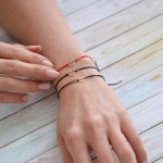 Kabbalah náramek s pozlaceným srdíčkem 13043.3 black