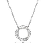 Stříbrný náhrdelník s krystaly Swarovski bílý kulatý 32016.1 crystal