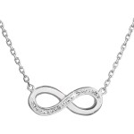 Stříbrný náhrdelník s krystaly Swarovski bílé infinity,osmička-nekonečno 32023.1