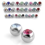 Náhradní kulička chirurgická ocel s kamínkem 1,2 x 3 mm (tmavě růžová)