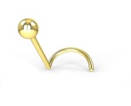 Zlatý piercing do nosu - kulička 1,5 mm, Au 585/1000