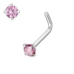 Zahnutý piercing do nosu 2 mm (černý)