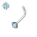 Zahnutý piercing do nosu 2 mm (černý)