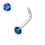 Zahnutý piercing do nosu 2 mm (tyrkysový)