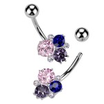 Piercing do pupíku s kamínky