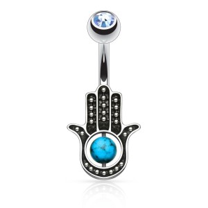 Piercing do pupíku hamsa
