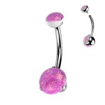 Piercing do pupíku - TITAN, růžový opál