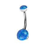 Piercing do pupíku - TITAN, modrý opál