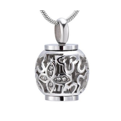 Náhrdelník - pamětní přívěsek, pietní přívěsek, přívěsek na popel s motýlky