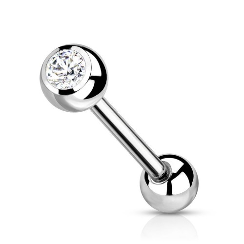 Piercing do jazyku TITAN čirý 1,6 x 19 mm