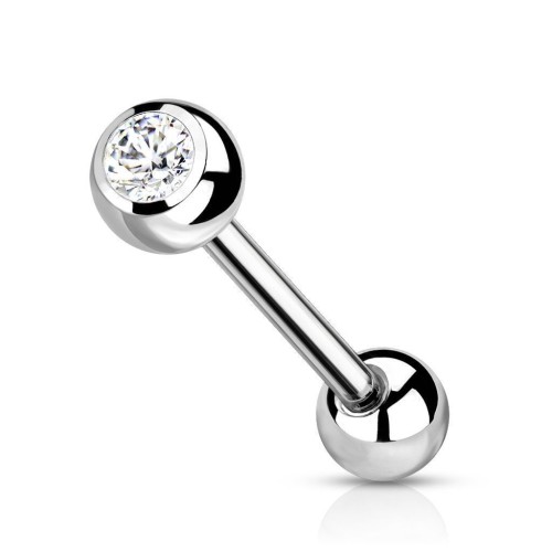 Piercing do jazyku TITAN čirý 1,6 x 16 mm