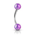 Piercing do obočí duhové kuličky (fialové)