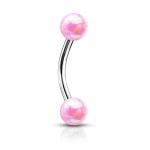 Piercing do obočí duhové kuličky (fialové)