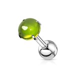 Cartilage piercing do ucha (zelená, 4 mm, 1,2 x 6 mm)