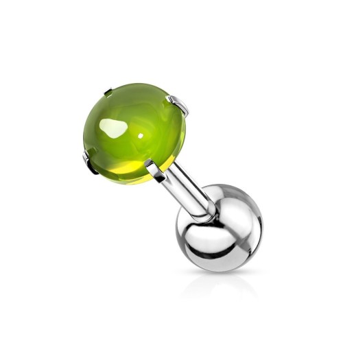 Cartilage piercing do ucha (zelená, 4 mm, 1,2 x 6 mm)