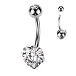 Piercing do pupíku srdce - TITAN (tyrkysová)