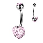 Piercing do pupíku srdce - TITAN (tyrkysová)