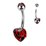 Piercing do pupíku srdce - TITAN (tyrkysová)
