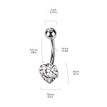 Piercing do pupíku srdce - TITAN (tyrkysová)