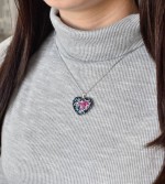 Stříbrný přívěsek s krystaly Swarovski mix barev srdce 34243.4 galaxy
