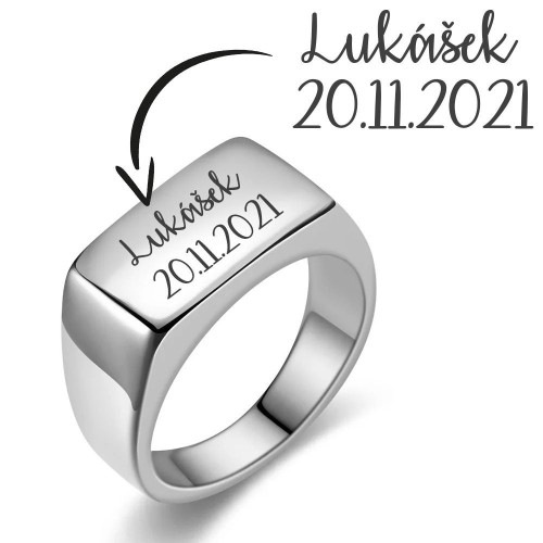 Personalizovaný ocelový prsten (52)