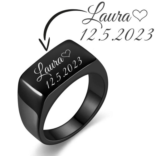 Personalizovaný ocelový prsten vel. 59