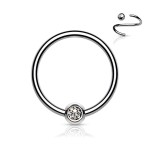 Piercing - kruh titan se zirkonem (1,6 x 8 x 3 mm)