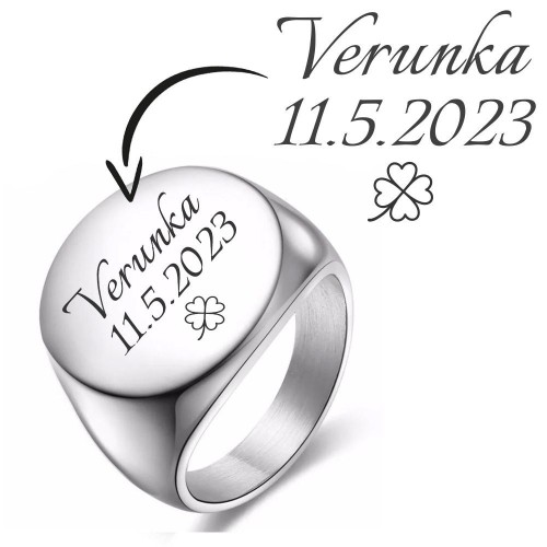 Personalizovaný ocelový prsten pečetní (64)