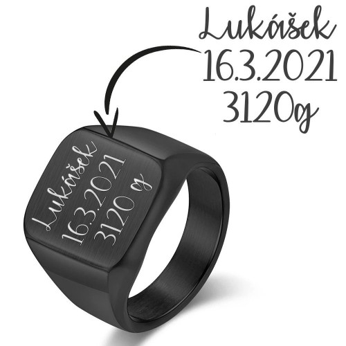 Personalizovaný ocelový prsten (64)