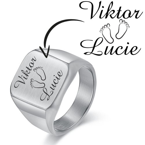 Personalizovaný ocelový prsten (59)
