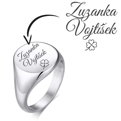 Personalizovaný ocelový prsten (52)