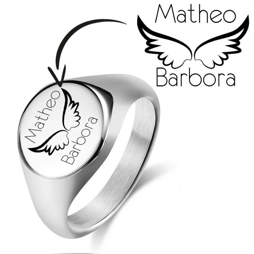Personalizovaný ocelový prsten (61)