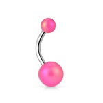 Piercing do pupíku - banánek, barva perleťově bílá