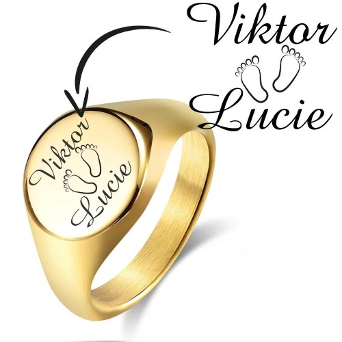 Personalizovaný ocelový prsten (65)