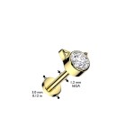 Piercing labreta titan Kitty (čirý 1,2 x 8 mm)