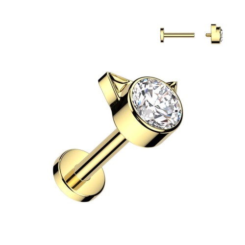 Piercing do brady titan Kitty (zlacený 1,2 x 6 mm)