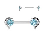 Piercing do bradavky - delfíni (tyrkysová)