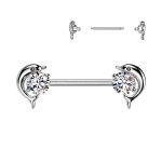 Piercing do bradavky - delfíni (tyrkysová)