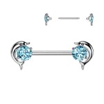 Piercing do bradavky - delfíni (zlacená)
