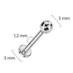 Piercing do brady - PUSH IN labreta TITAN (stříbrná)