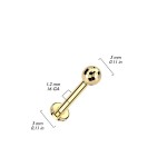 Piercing do brady - PUSH IN labreta TITAN (gold)