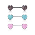 Piercing do bradavky - srdíčka (tyrkysová)
