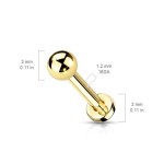 Zlacený piercing do brady TITAN (1,2 x 8 mm)